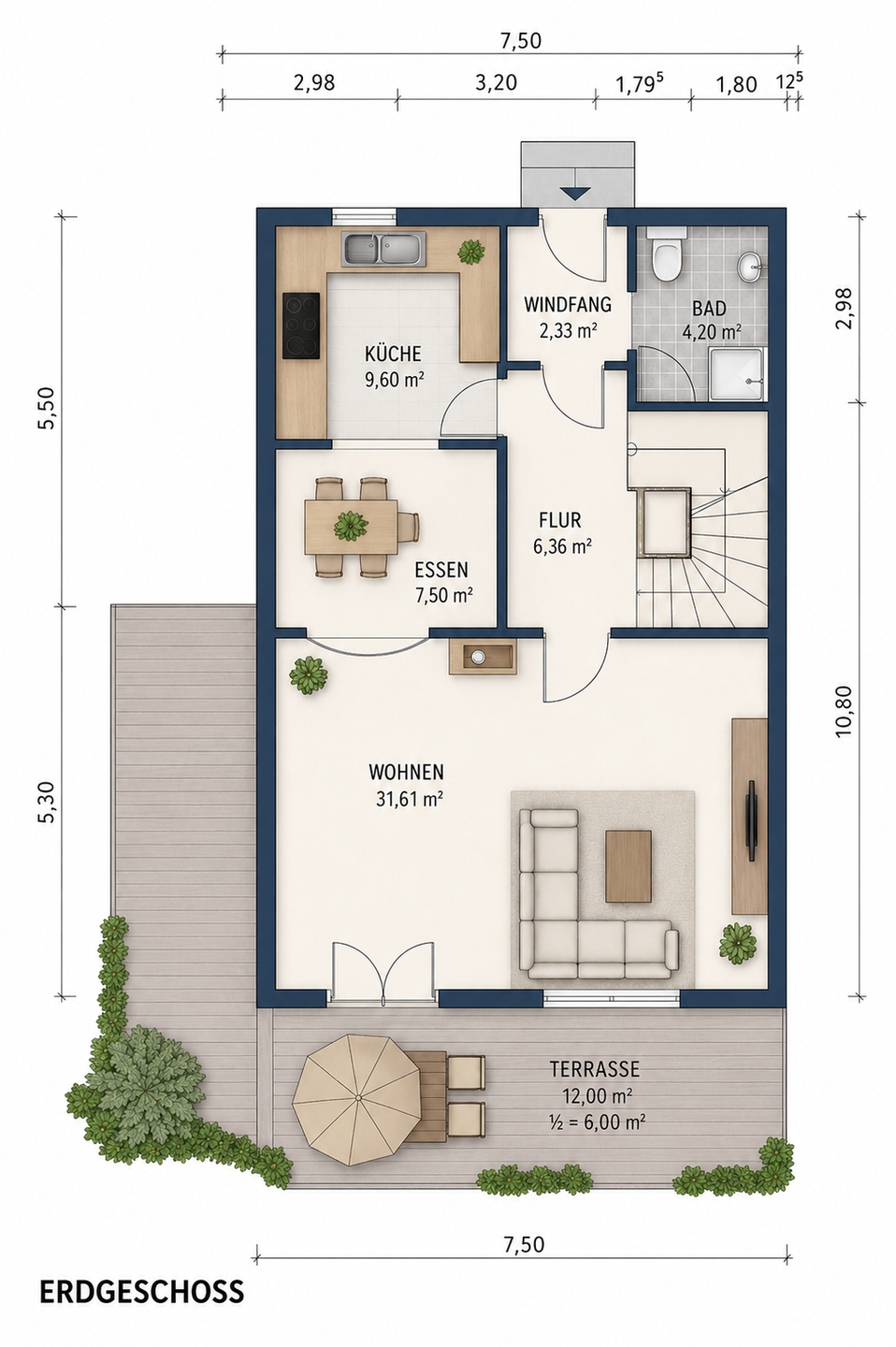 bild - Familienglück in Kolbermoor: Doppelhaushälfte mit Garten, Garage und viel Wohnkomfort