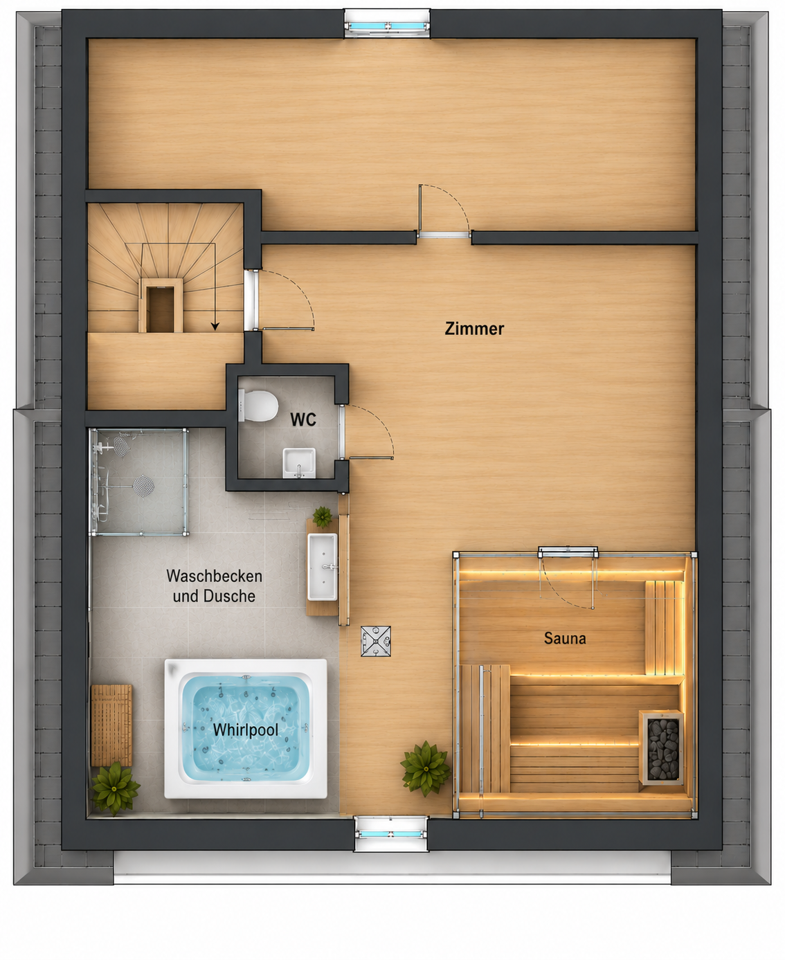bild - Platz für die Familie – großzügige Maisonettewohnung mit eigenem Wellnessbereich in Kolbermoor
